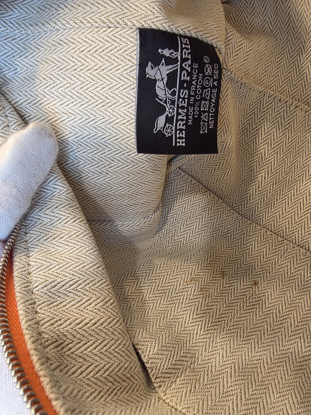Orange Canvas Cosmetic Pouch with Rope Strap - Picture 7 of 14